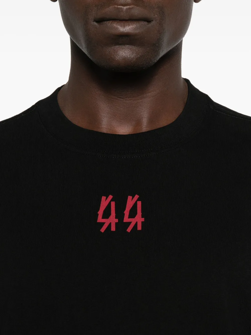 44 LABEL GROUP T-shirt met geborduurd logo Zwart