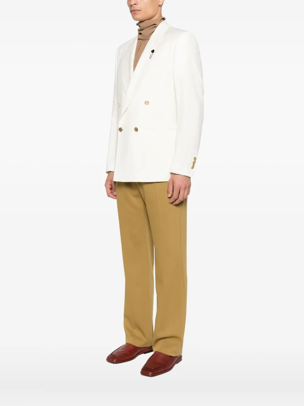 Lardini Double-breasted Blazer In White