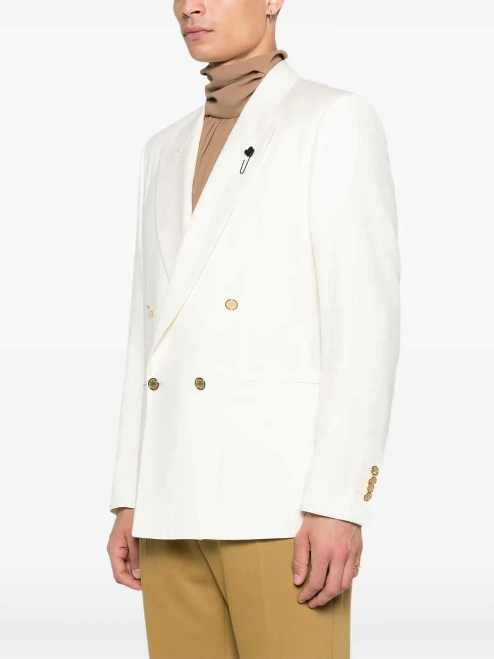Lardini double-breasted blazer Beige