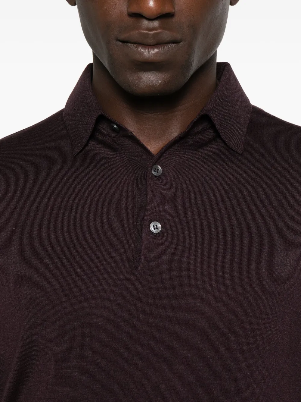 Lardini long-sleeve button polo shirt Paars