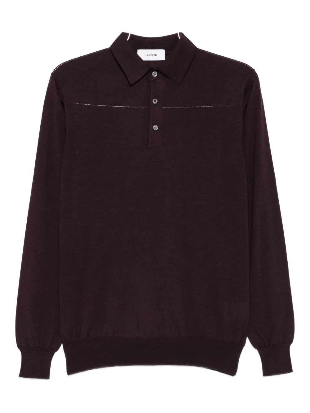 Lardini Long-sleeve Button Polo Shirt In Brown