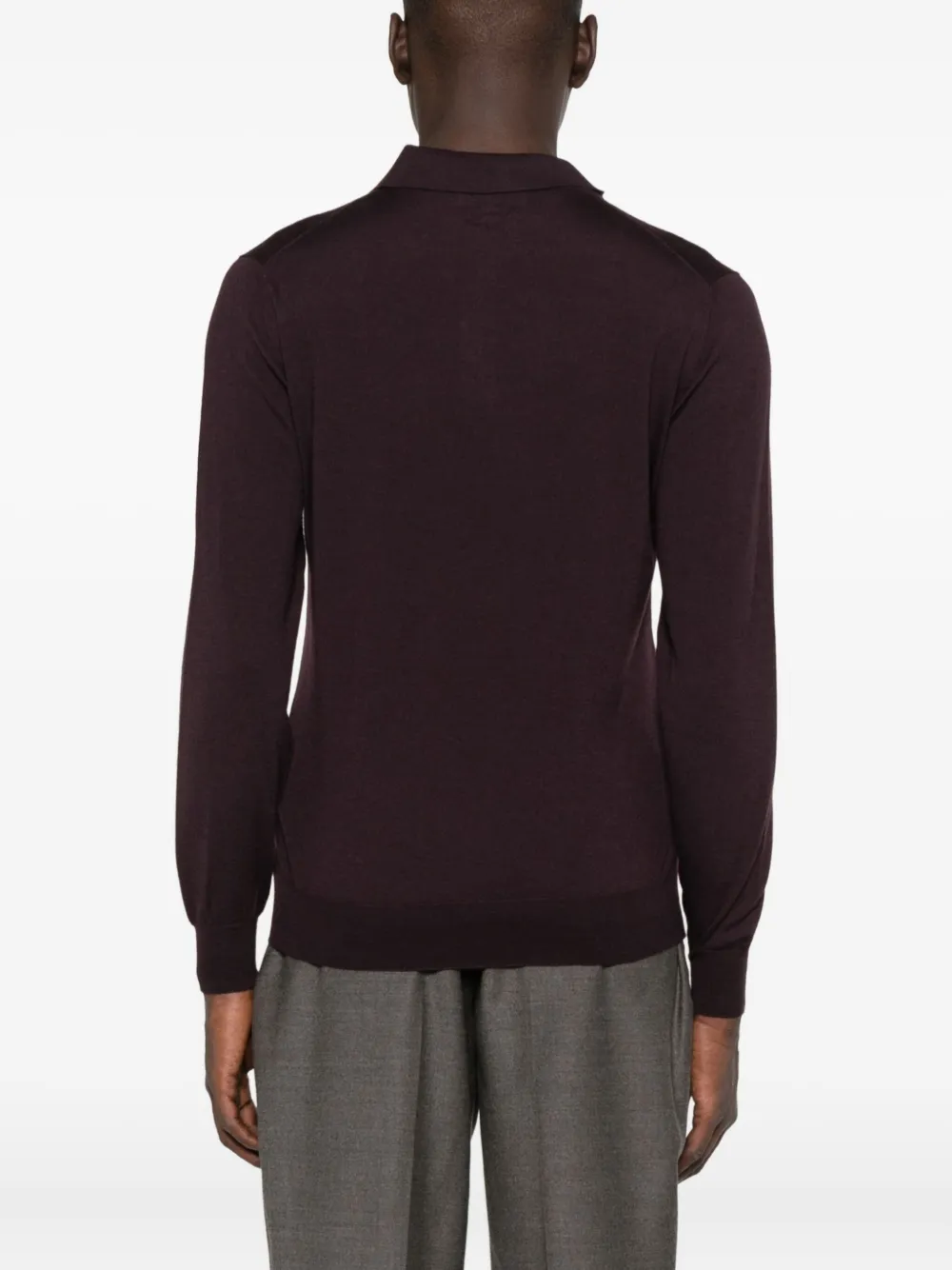 Lardini long-sleeve button polo shirt Paars