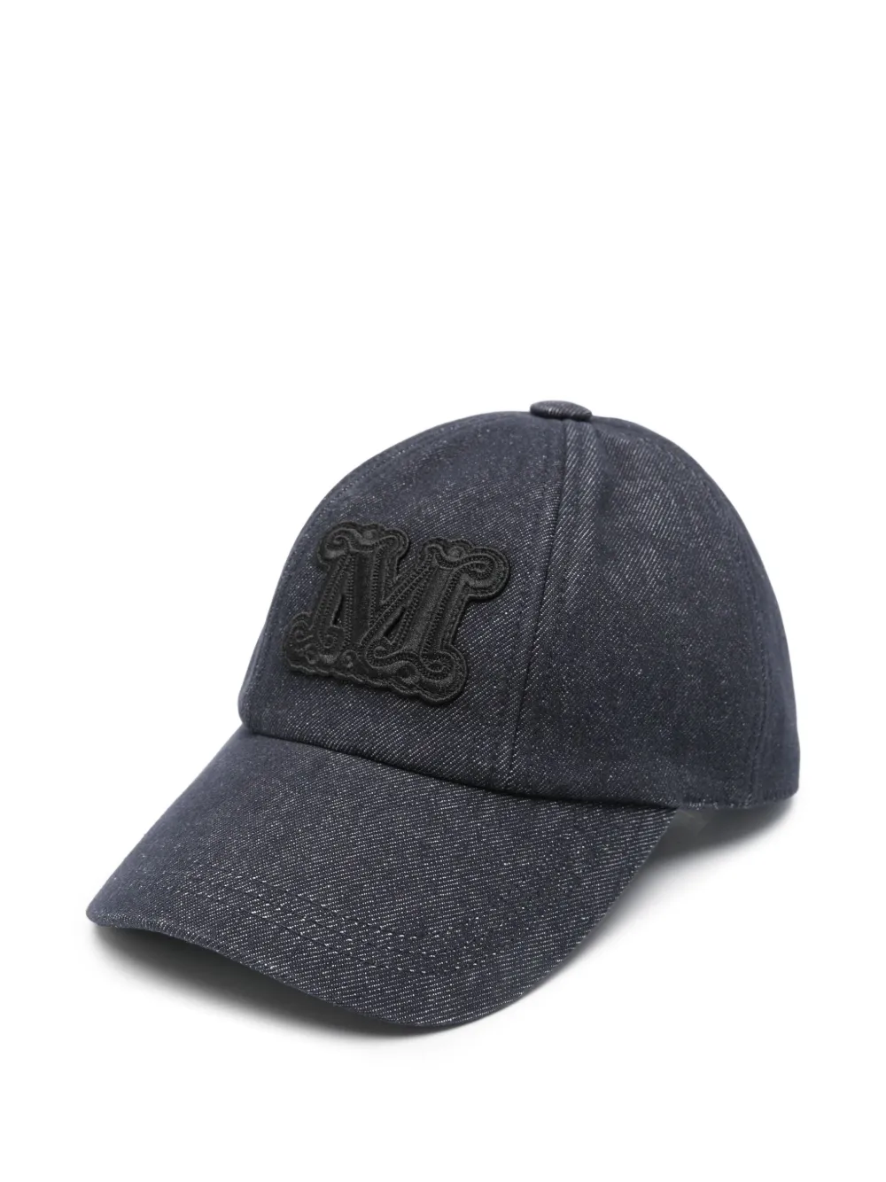 Max Mara Logo-patch Denim Cap Hat In Blue