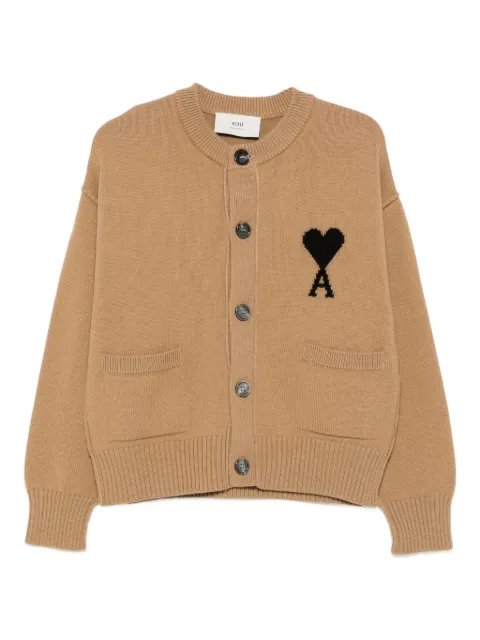 AMI Paris heart-logo buttoned cardigan