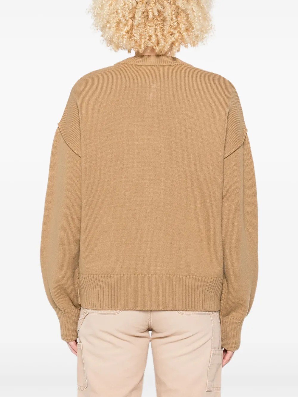 AMI Paris Vest met hart-logo en knopen Beige