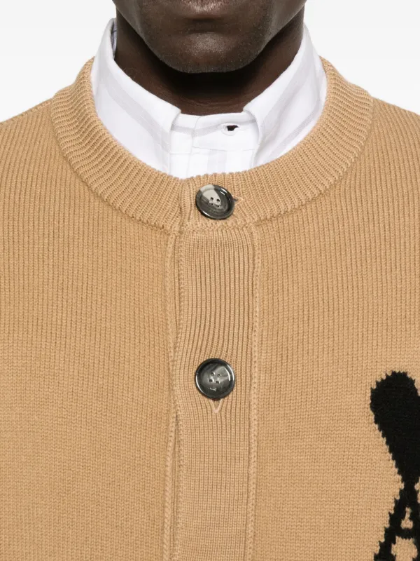 AMI Paris ハートロゴ カーディガン | ニュートラル | FARFETCH JP