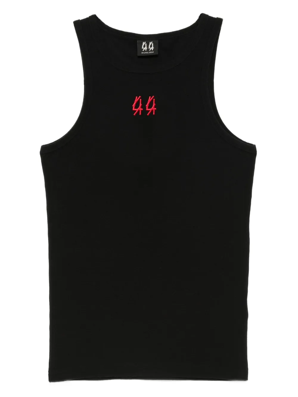 44 LABEL GROUP Top met geborduurd logo Zwart