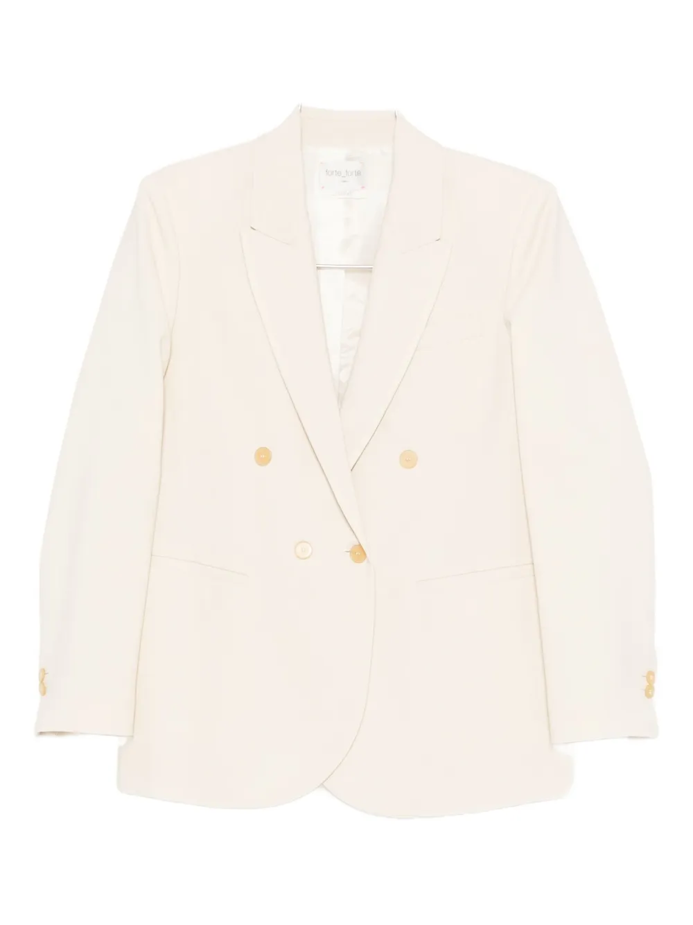 Forte Forte Double-breasted Gold-button Jacket In Neutral