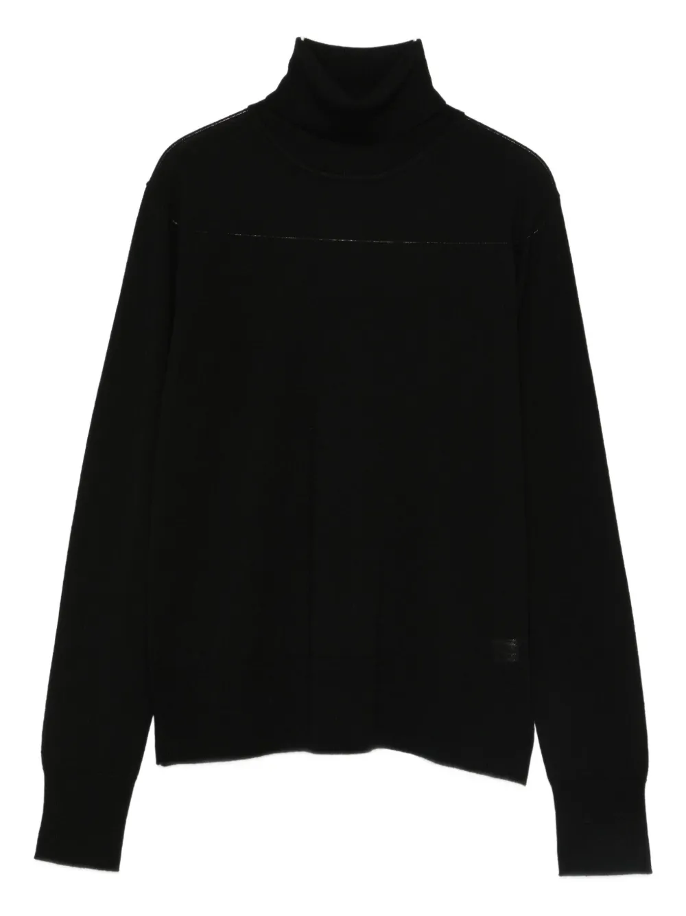 Forte Forte roll-neck panelled sweater - Nero