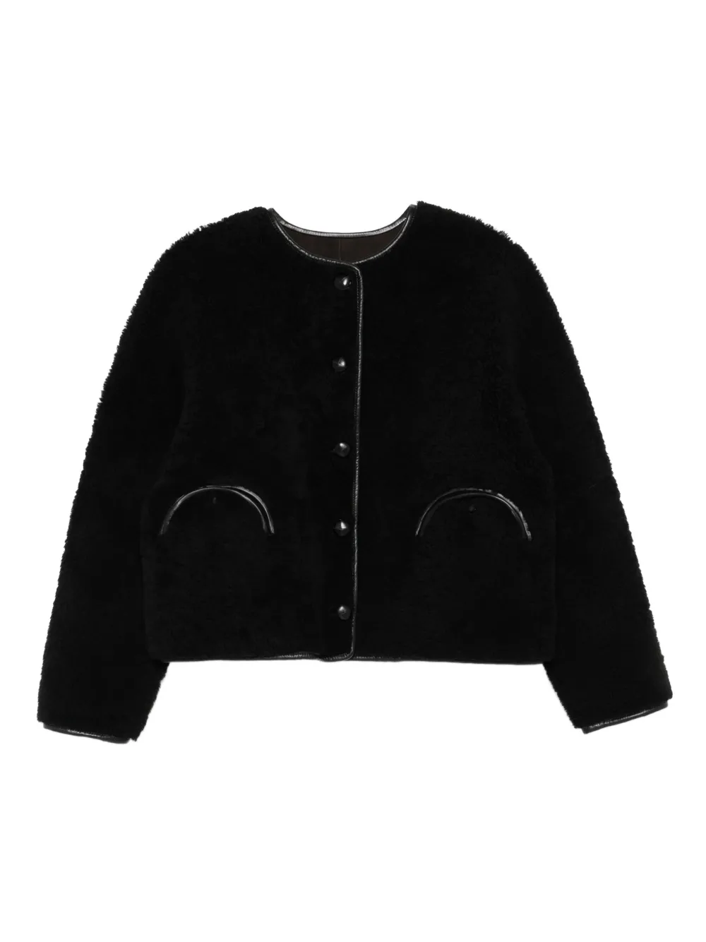 buttoned-up welt-pocket jacket
