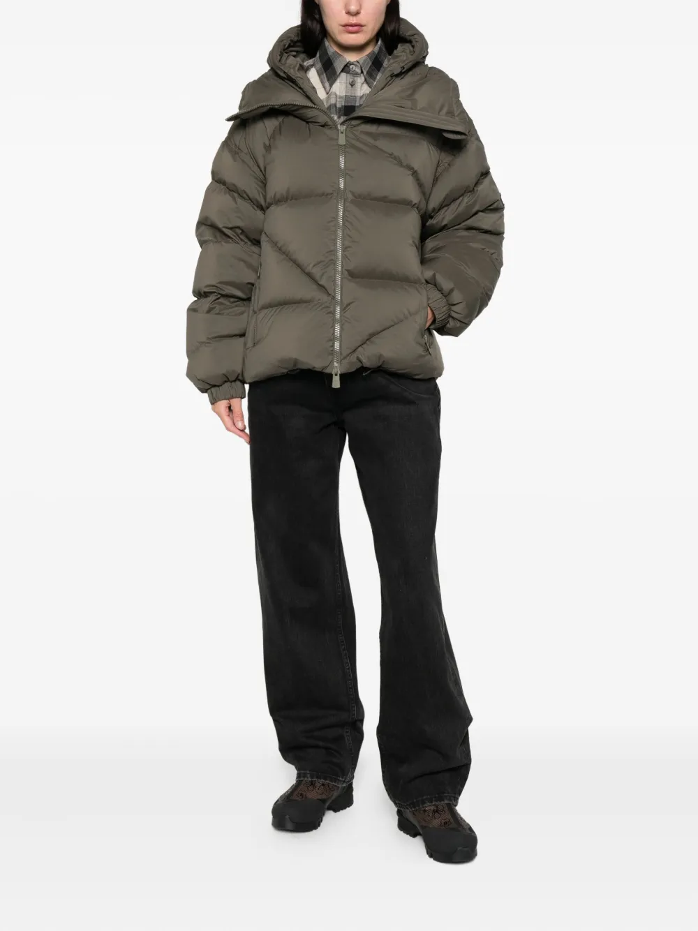 Bacon Zip-fastening Puffer Jacket In Gray