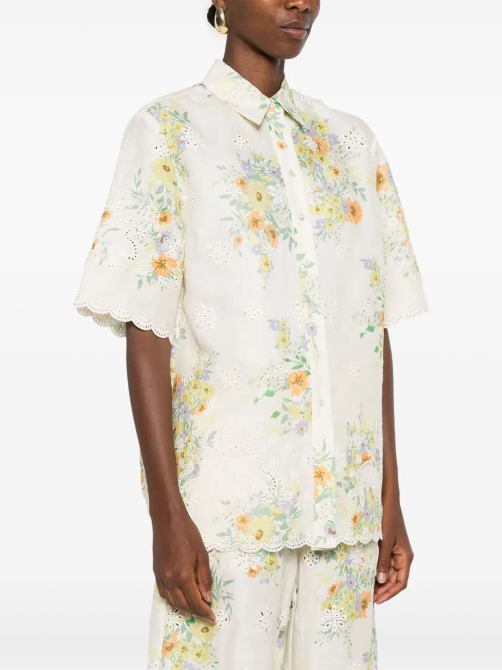 ALEMAIS Blouse met bloemenprint Beige