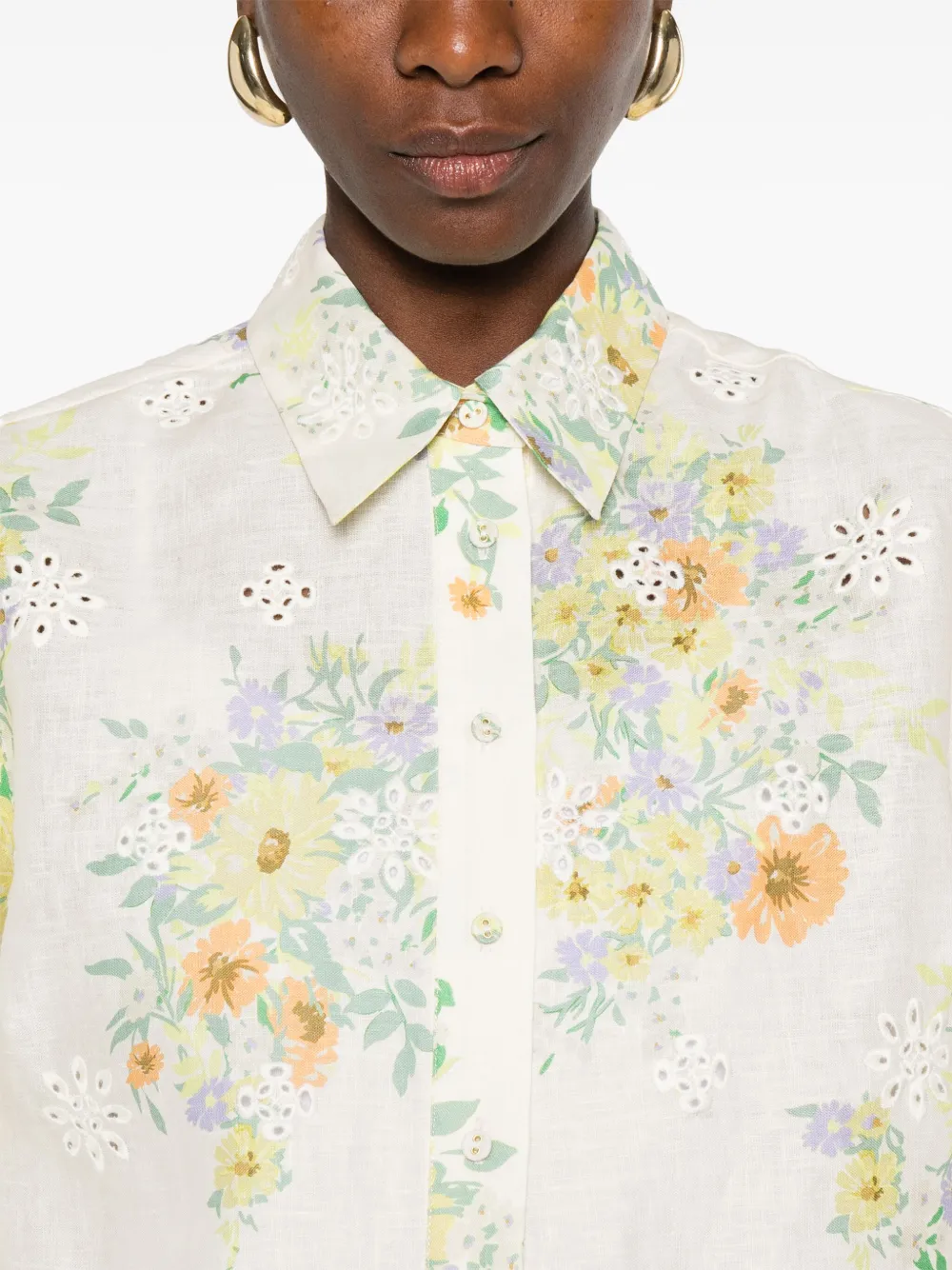 ALEMAIS Blouse met bloemenprint Beige