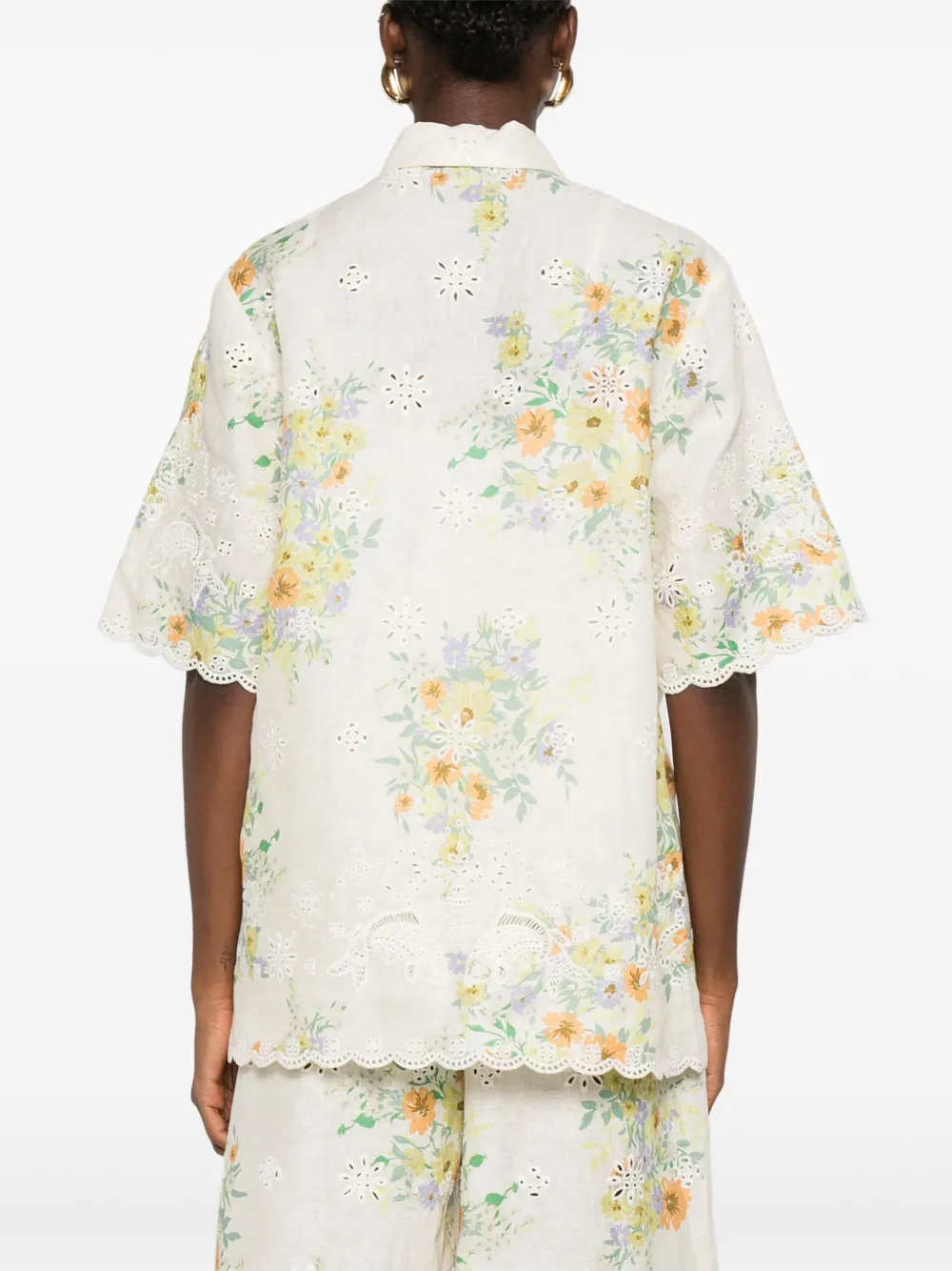 ALEMAIS Blouse met bloemenprint Beige