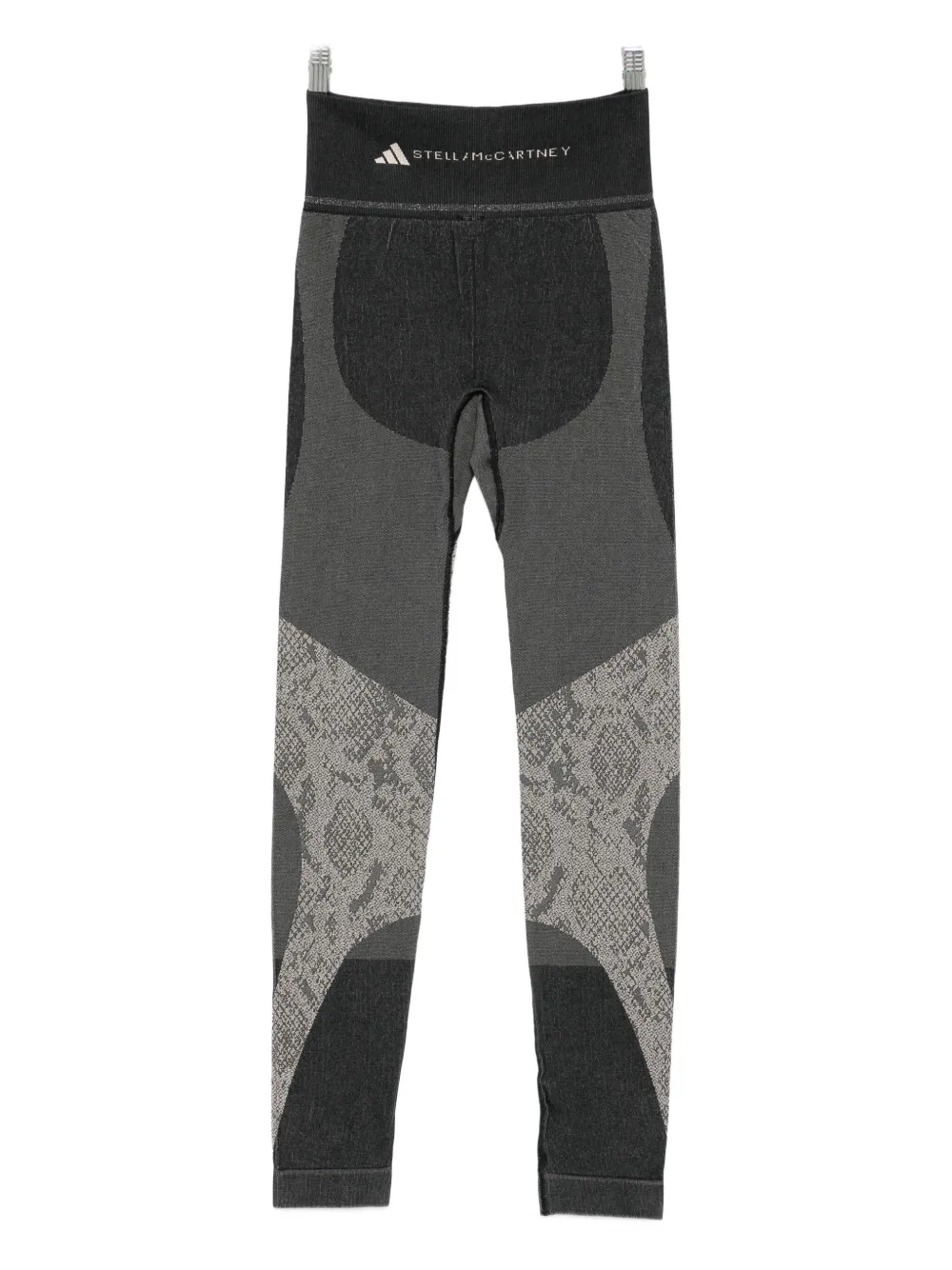 Adidas By Stella Mccartney Snake-print Panelled Trousers In Gray