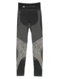 adidas by Stella McCartney snake-print panelled trousers - Black