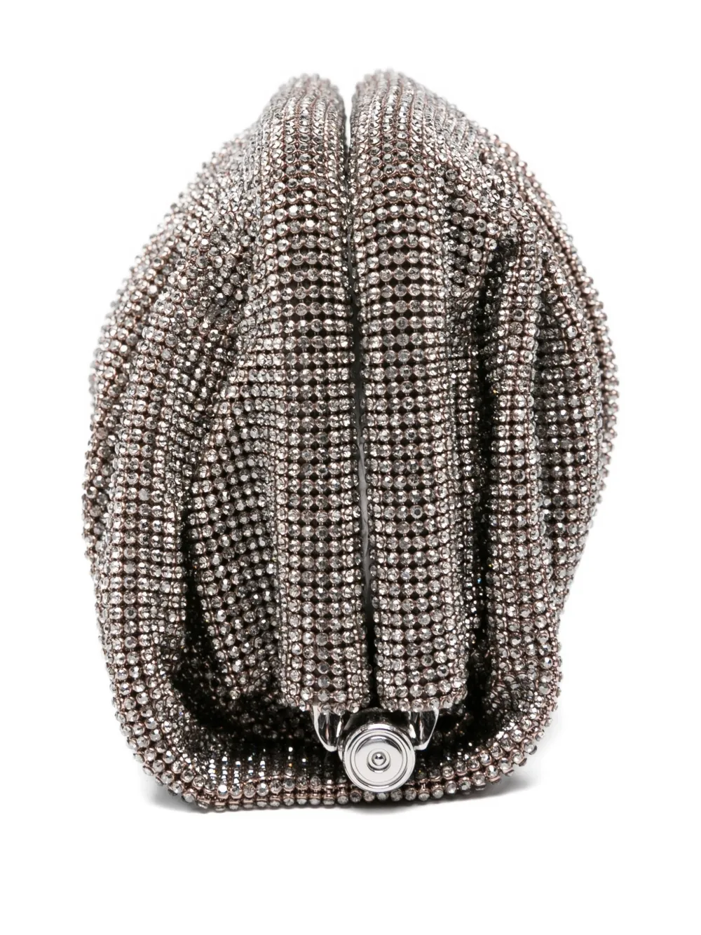 Benedetta Bruzziches crystal-embellished pleated clutch bag Zilver
