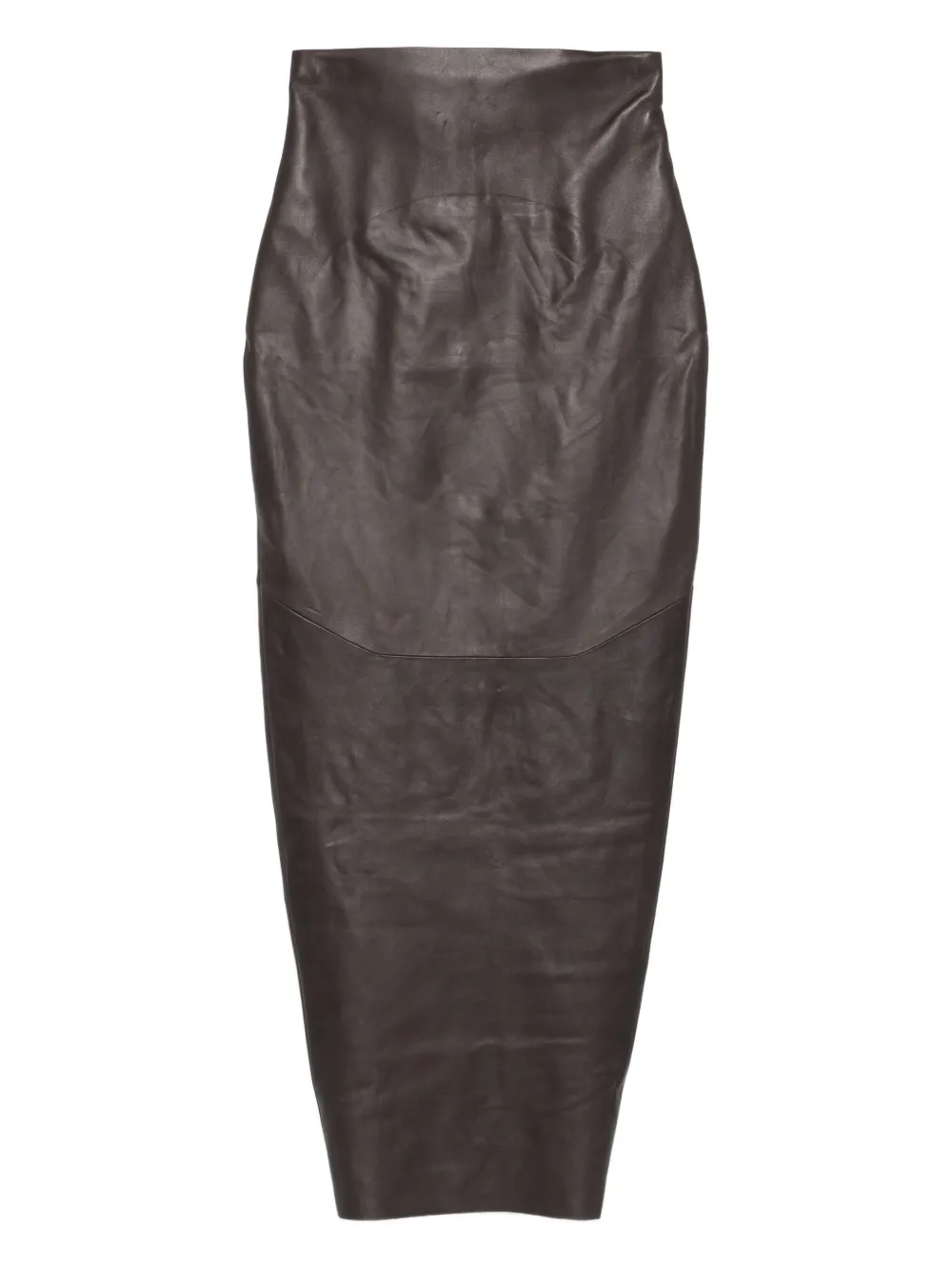 Rick Owens Midi-rok met leren vlakken Bruin