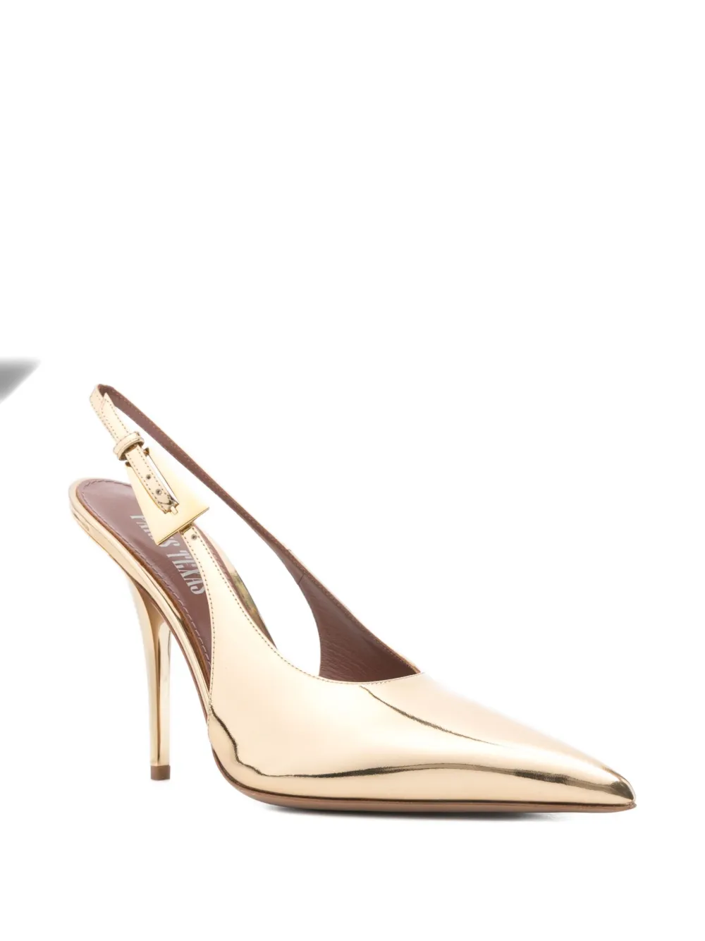 Paris Texas 100mm slingback pointed-toe pumps Gold