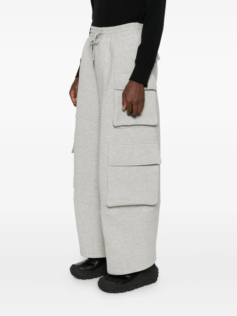 Feng Chen Wang Cargo-pocket Drawstring Trousers In White