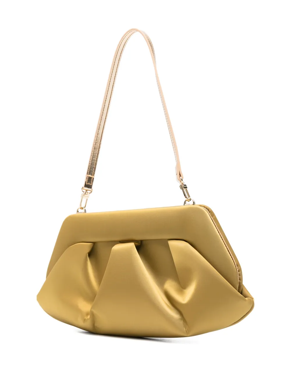 Themoirè Gathered Clutch Bag In Yellow