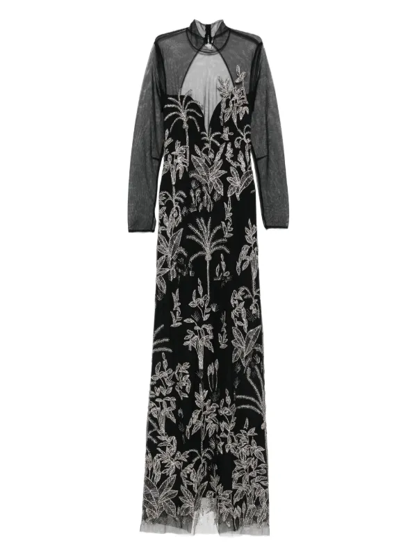sachin and babi light blue dress Buy Gina Bacconi Black Marie-Claire Floral Embroidered Mesh Maxi Dress from  Next Luxembourg main image 0