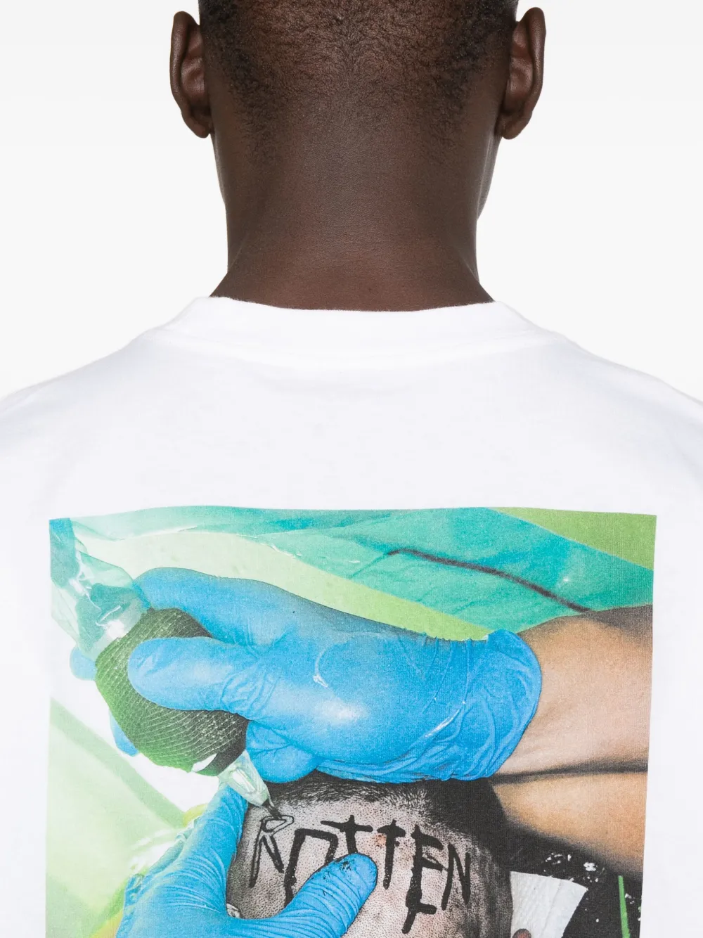 44 LABEL GROUP Classic katoenen T-shirt met print Wit