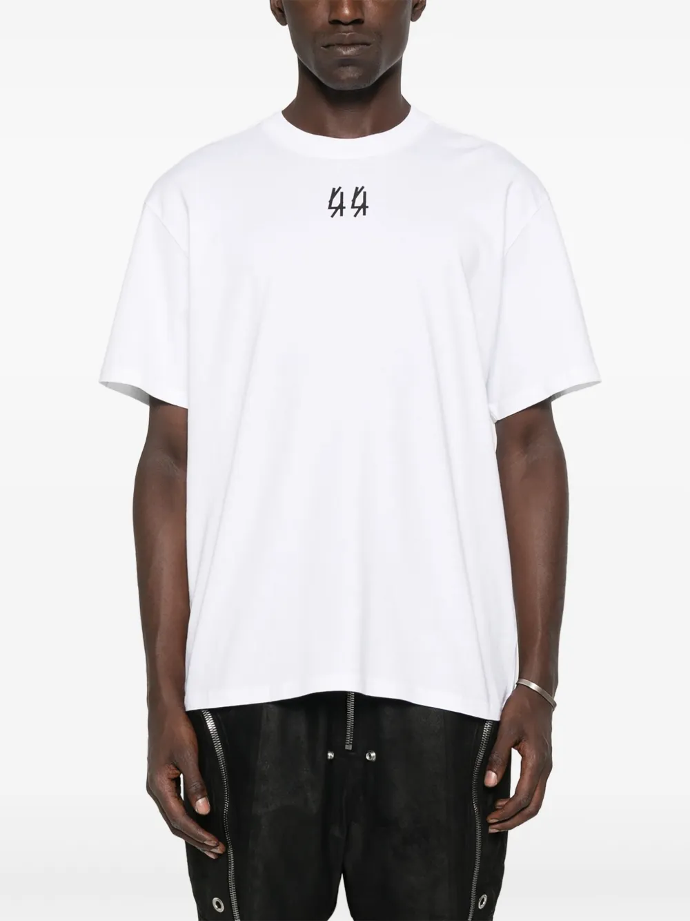 44 LABEL GROUP Classic katoenen T-shirt met print Wit