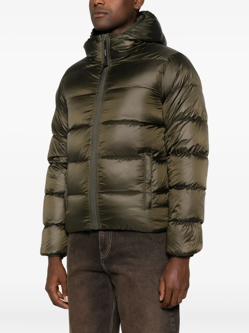 ASPESI Gewatteerde jas met capuchon Groen