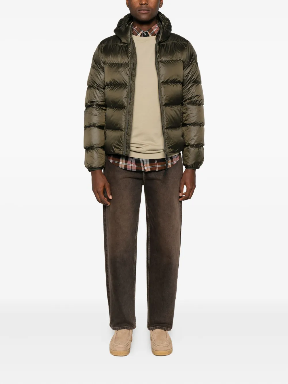 ASPESI hooded padded coat - Groen