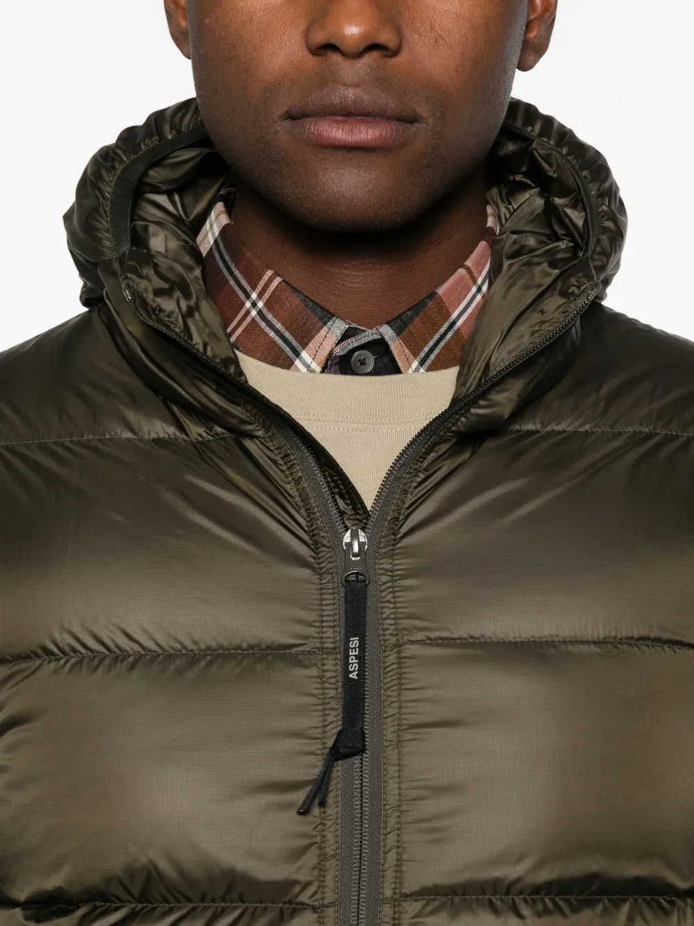 ASPESI Gewatteerde jas met capuchon Groen