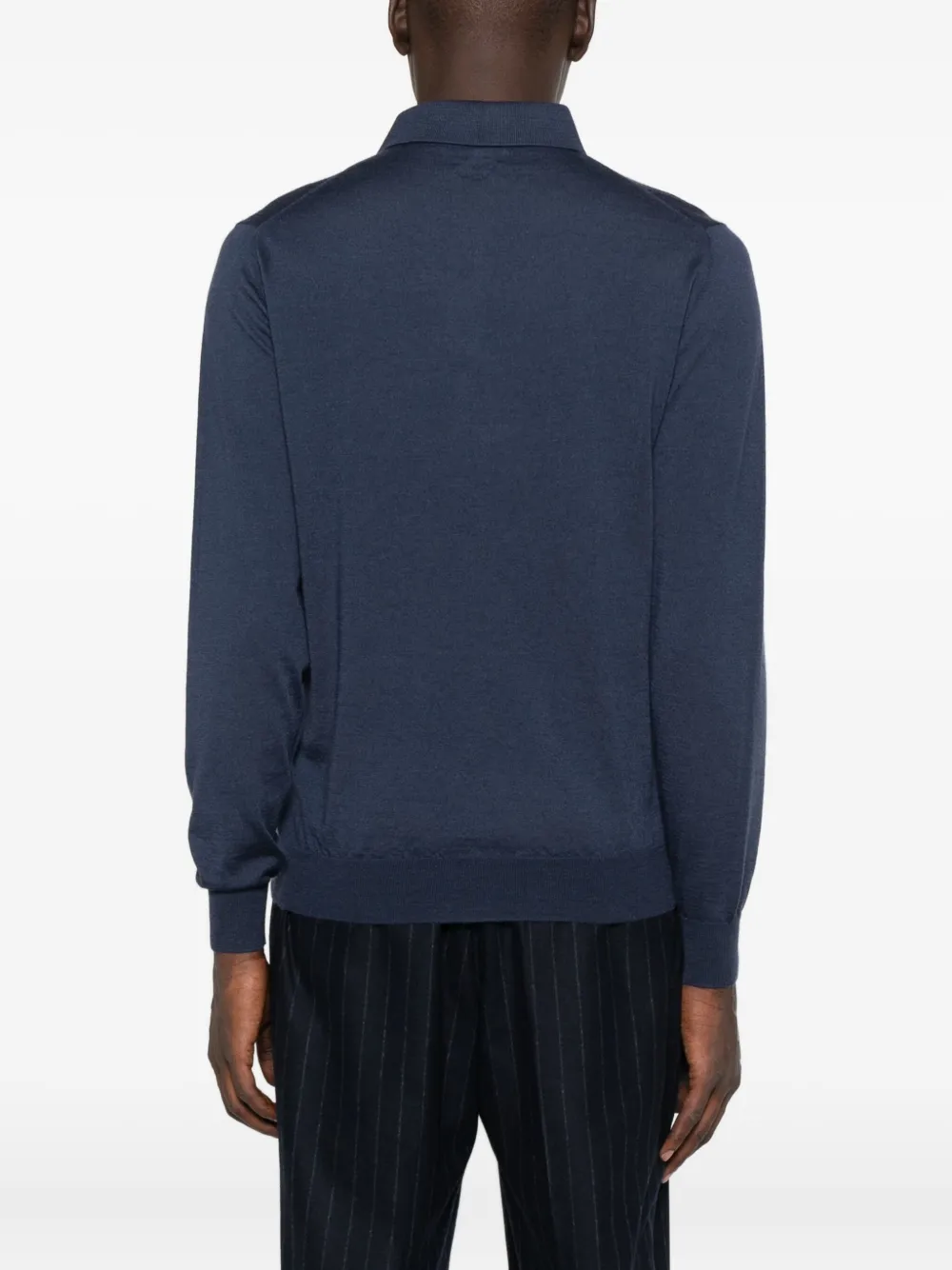 Lardini long-sleeve button polo shirt Blauw