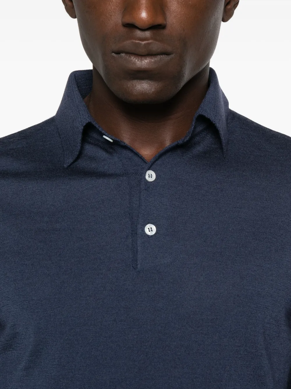 Lardini long-sleeve button polo shirt Blauw
