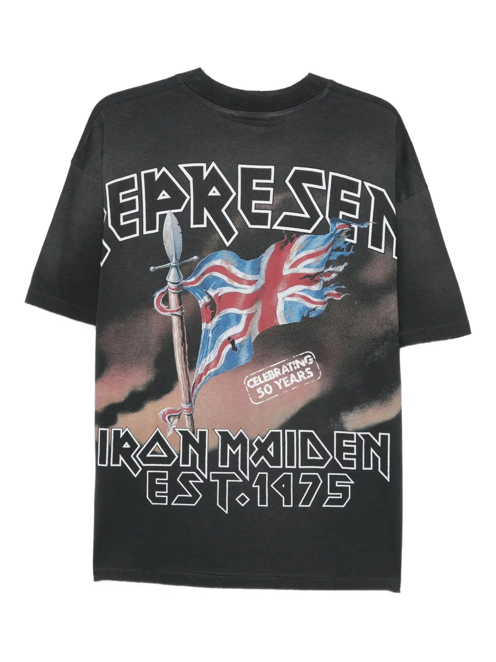 Represent x Iron Maiden X Steed T-shirt met grafische print - Grijs