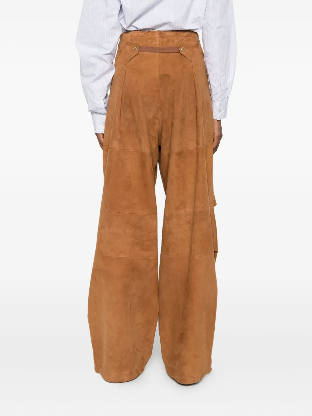 DARKPARK Suède palazzo broek Bruin