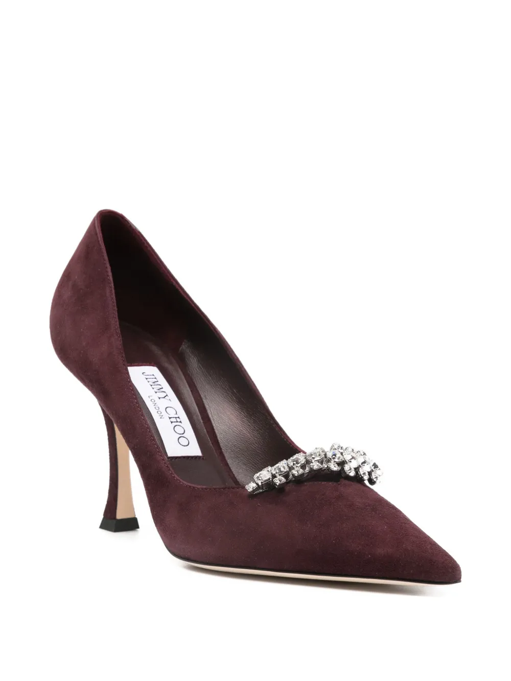 Jimmy Choo 90mm crystal-embellished pointed-toe pumps Red