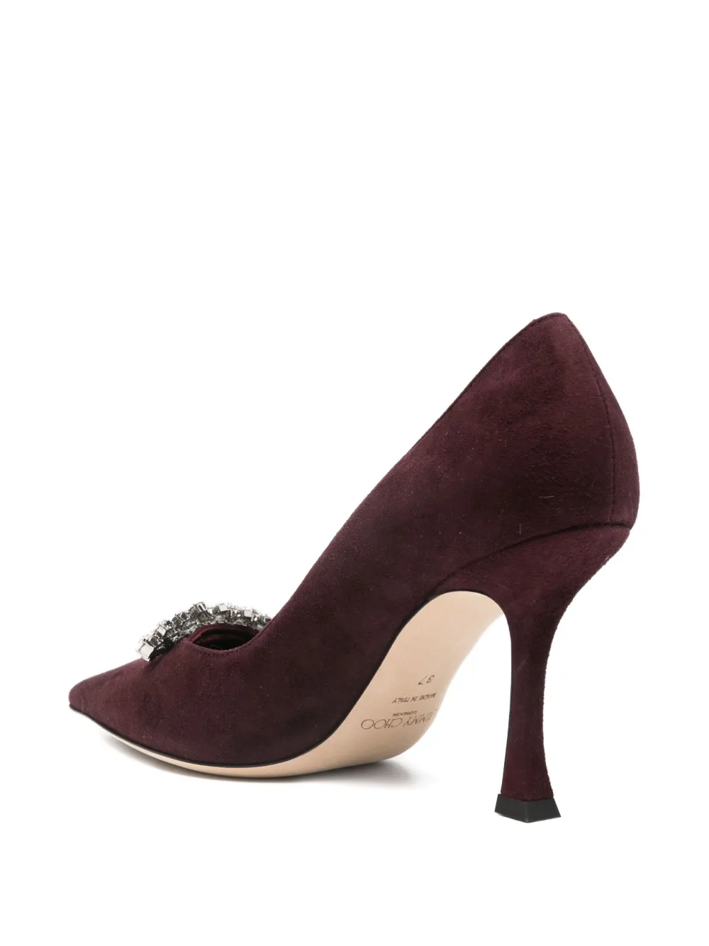 Jimmy Choo 90mm crystal-embellished pointed-toe pumps Red