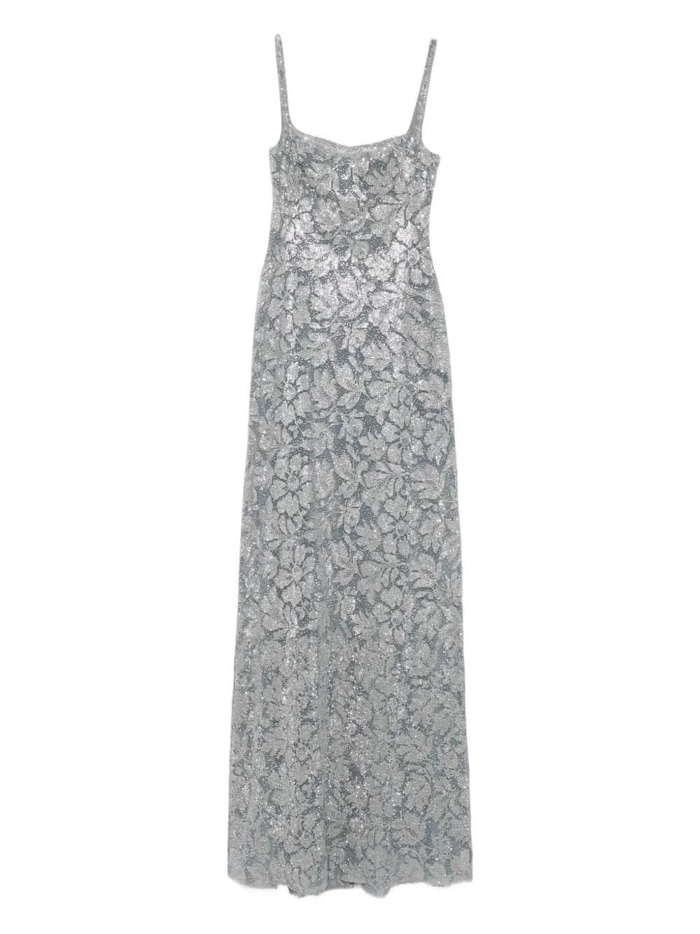 Ermanno Scervino Maxi-jurk met bloemenprint Zilver