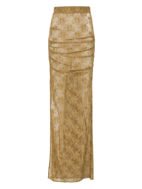 Alex Perry Tucked Column lace midi skirt