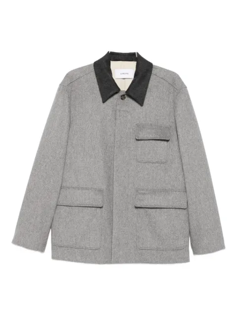 Lardini chamarra de lana con cuello en contraste