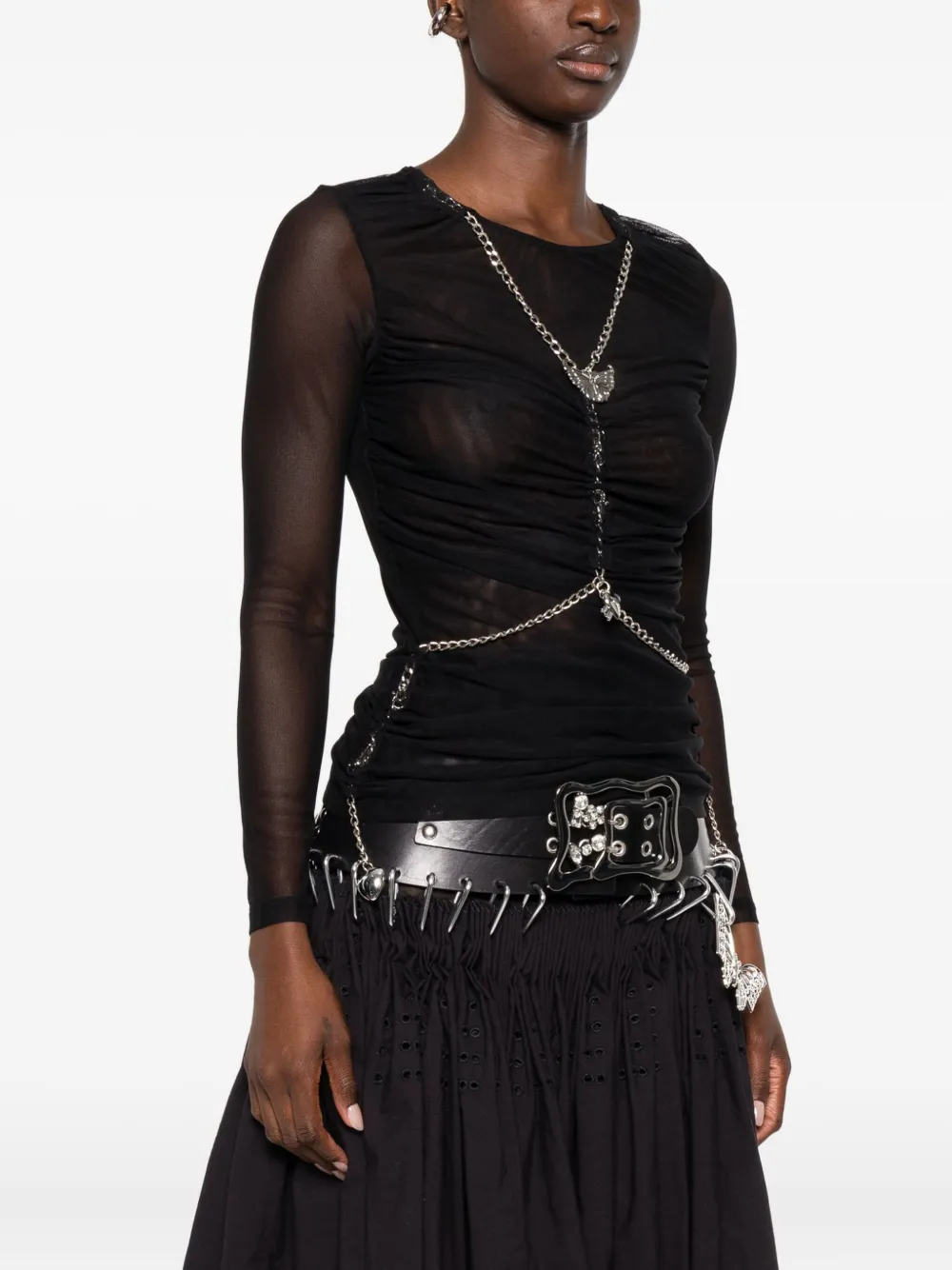 Chopova Lowena Chain-embellished Blouse In Black