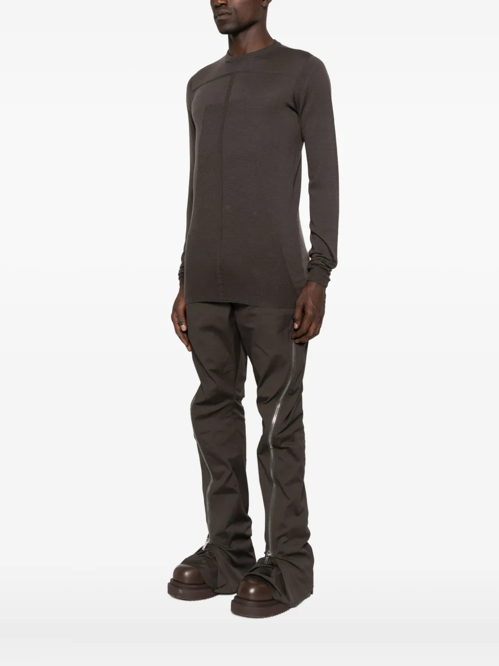Rick Owens crew-neck wool sweater Grijs