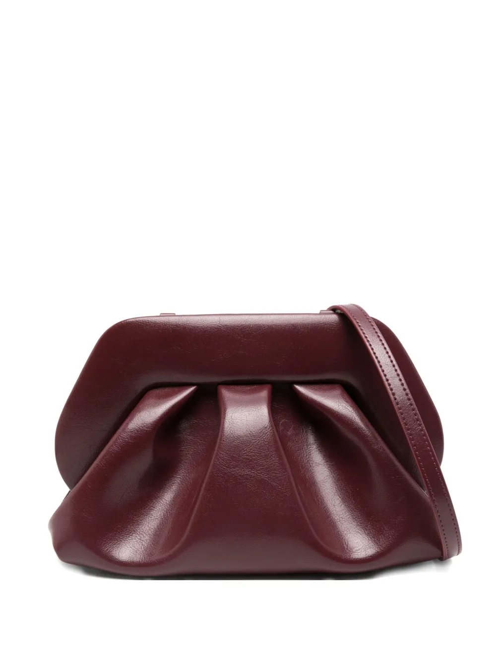Themoirè Pleated Clutch Bag In Burgundy