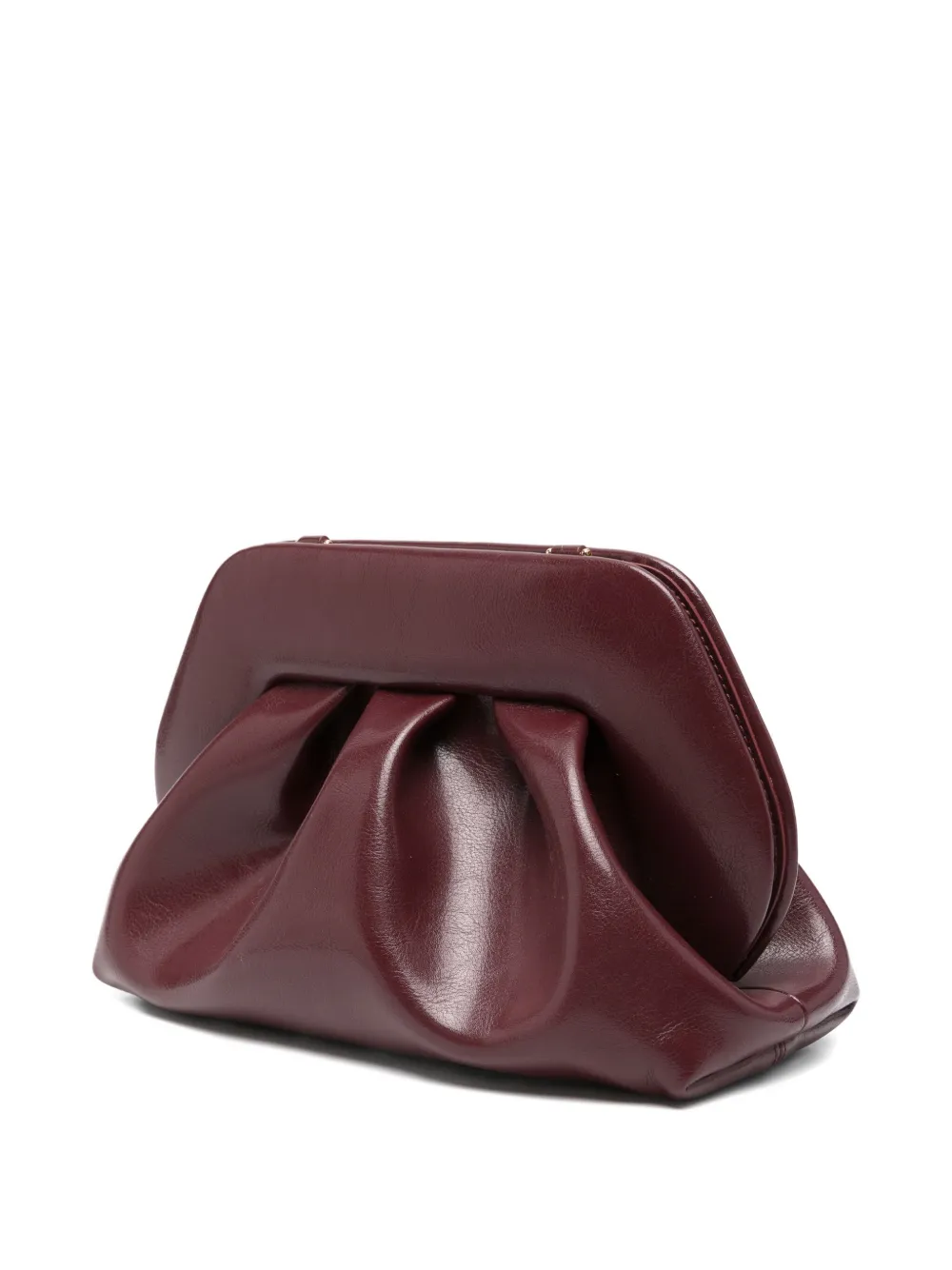 Themoirè Pleated Clutch Bag In Burgundy