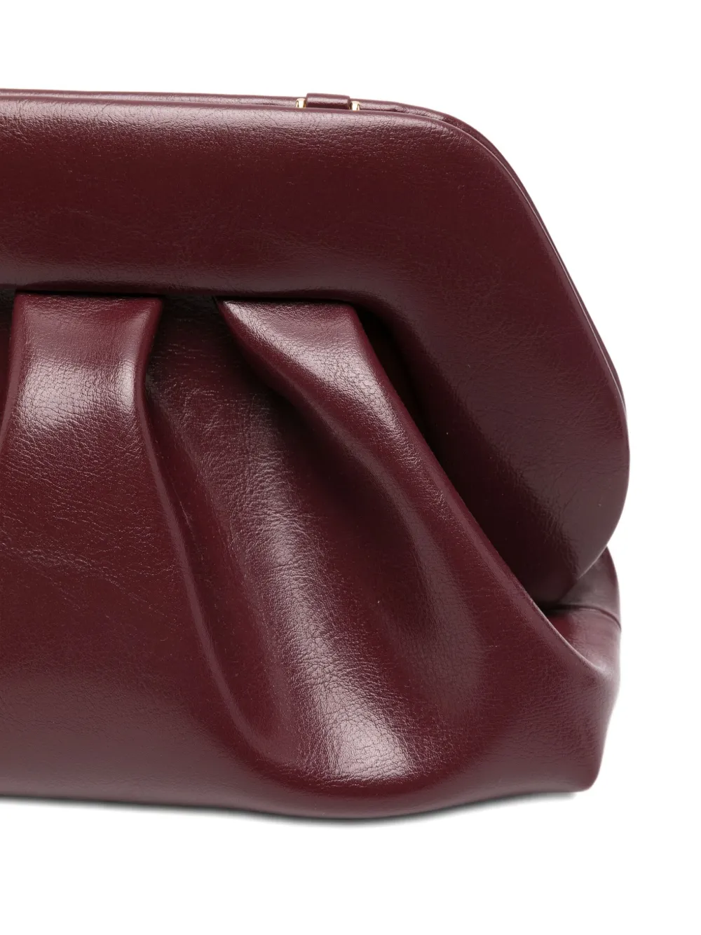 Themoirè Pleated Clutch Bag In Burgundy