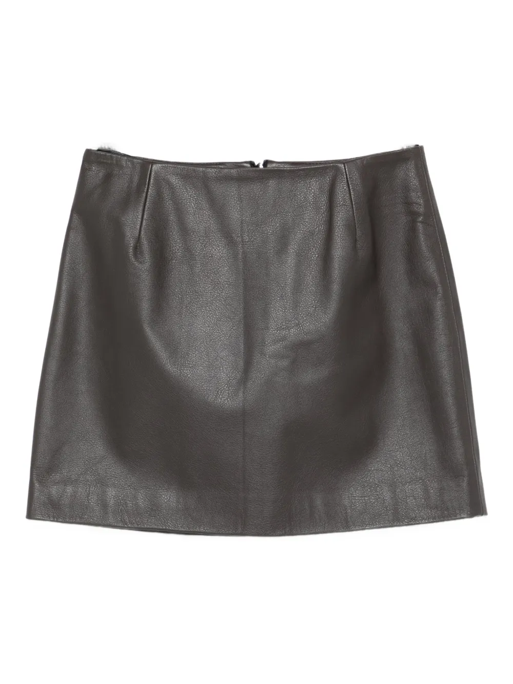 Blazé Milano Leather Mini Skirt In Brown
