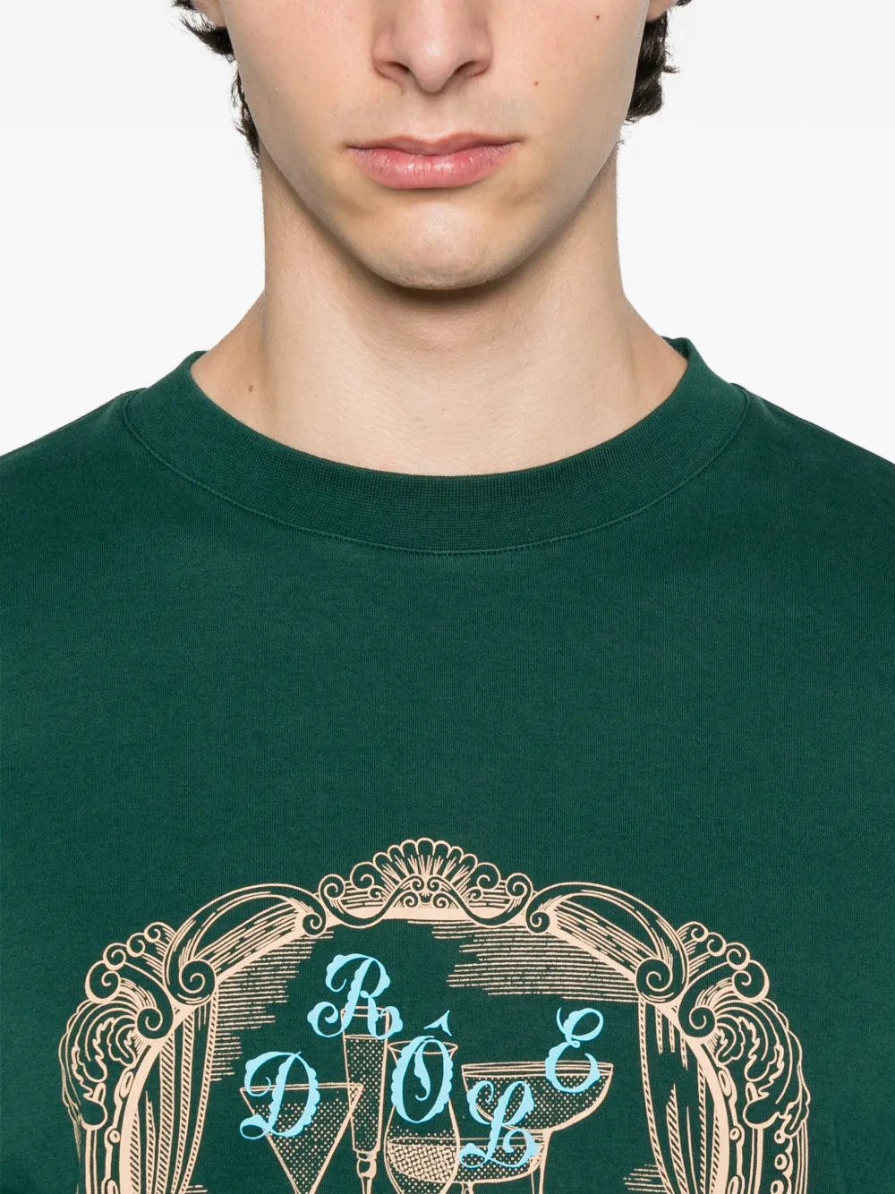 Drôle De Monsieur T-shirt met print en montuur Groen