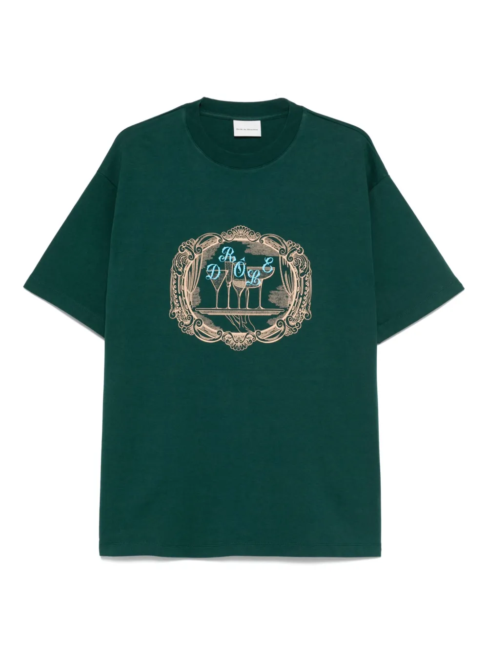 Drôle De Monsieur framed-glasses print T-shirt Groen