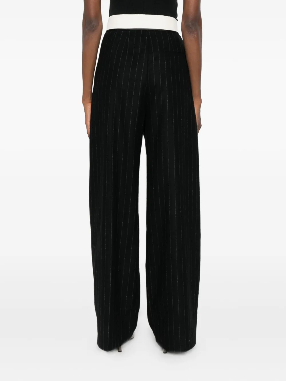 Forte Broek met krijtstreep Zwart