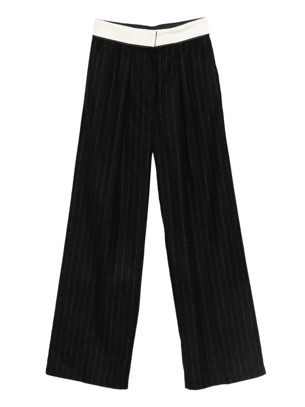 Forte Forte pinstripe straight-leg trousers - Nero